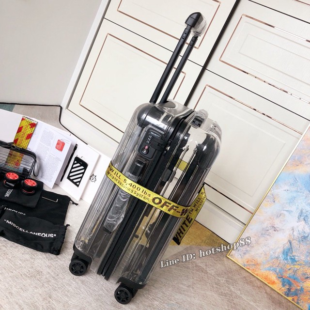 OFF-WHITE X RIMOWA聯名透明箱 RIMOWA日默瓦行李箱四輪拉杆箱 gdx1238